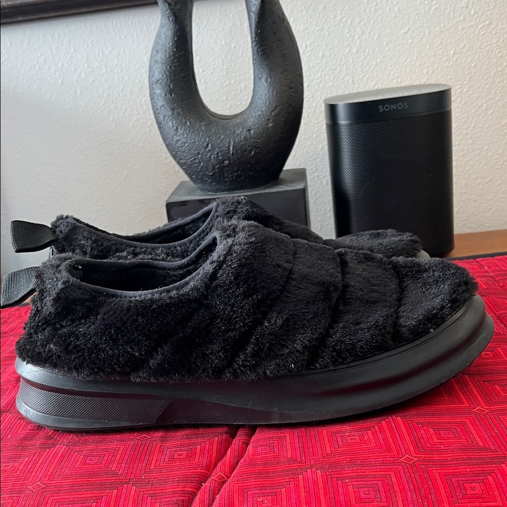 Karl Lagerfeld Black Furry Loafers
